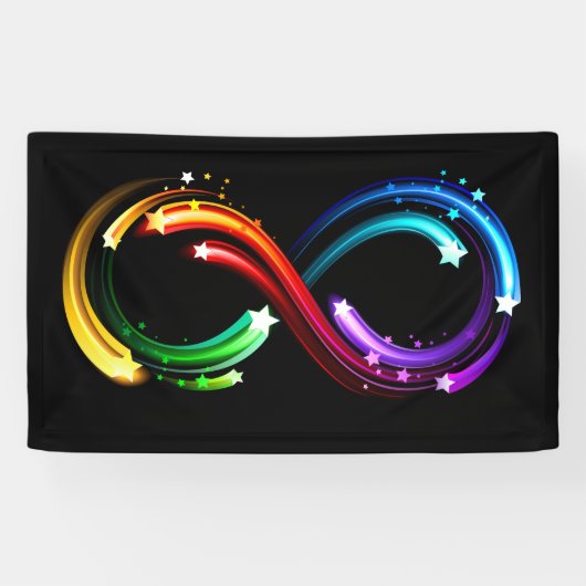 Infinity symbol of rainbow comets banner (Horizontal)