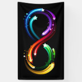 Infinity symbol of rainbow comets banner (Vertikal)