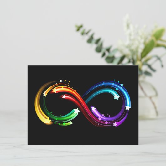 Infinity symbol of rainbow comets dankeskarte (Stehend Vorderseite)