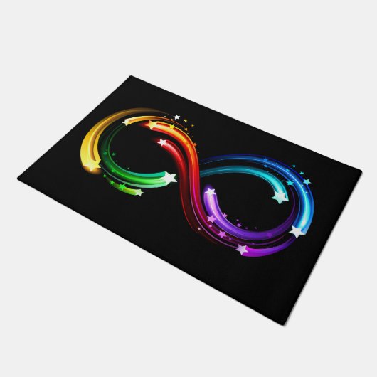 Infinity symbol of rainbow comets fußmatte (Schrägansicht)