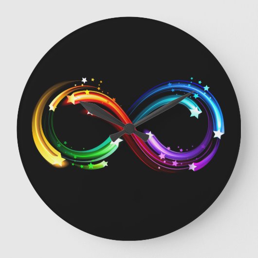 Infinity symbol of rainbow comets große wanduhr (Vorderseite)