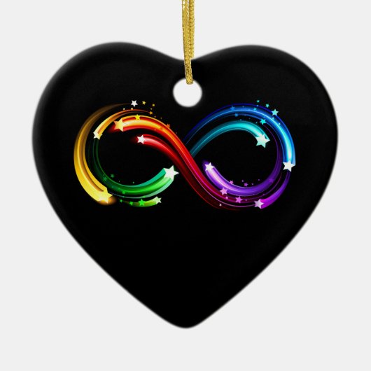 Infinity symbol of rainbow comets keramik ornament (Vorne)