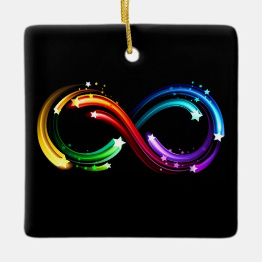 Infinity symbol of rainbow comets keramikornament (Vorderseite)