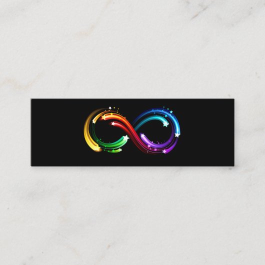 Infinity symbol of rainbow comets mini visitenkarte (Vorderseite)