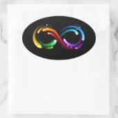 Infinity symbol of rainbow comets ovaler aufkleber (Tasche)