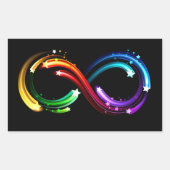 Infinity symbol of rainbow comets rechteckiger aufkleber (Vorderseite)