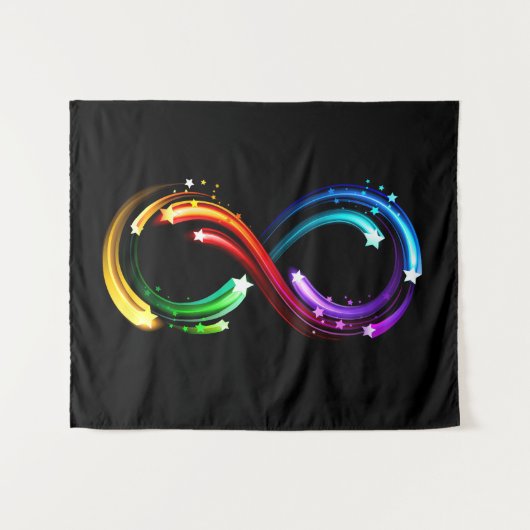 Infinity symbol of rainbow comets wandteppich (Vorderseite (Horizontal))