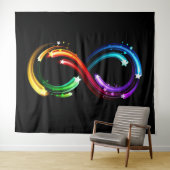 Infinity symbol of rainbow comets wandteppich (Beispiel (Horizontal))
