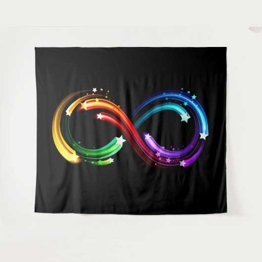 Infinity symbol of rainbow comets wandteppich (Vorderseite (Horizontal))