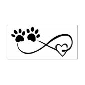 Infinity Symbol with Heart & Paw Prints Art Stamp Gummistempel (Prägung)