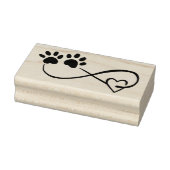 Infinity Symbol with Heart & Paw Prints Art Stamp Gummistempel (Stempel)