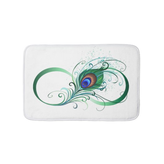 Infinity Symbol with Peacock Feather Badematte (Vorderseite)