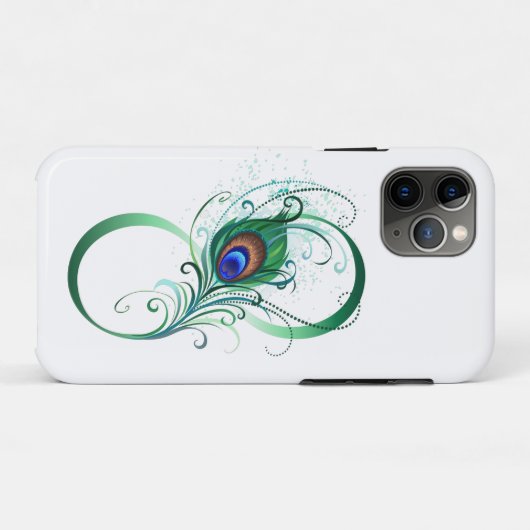 Infinity Symbol with Peacock Feather Case-Mate iPhone Hülle (Rückseite (Horizontal))