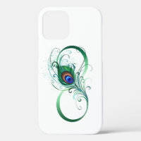 Infinity Symbol with Peacock Feather