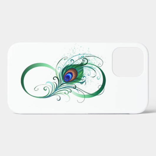 Infinity Symbol with Peacock Feather Case-Mate iPhone Hülle (Rückseite (Horizontal))