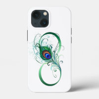 Infinity Symbol with Peacock Feather