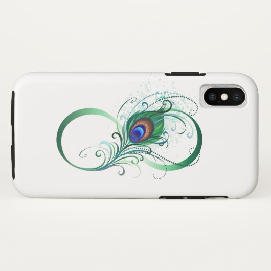 Infinity Symbol with Peacock Feather Case-Mate iPhone Hülle (Rückseite (Horizontal))