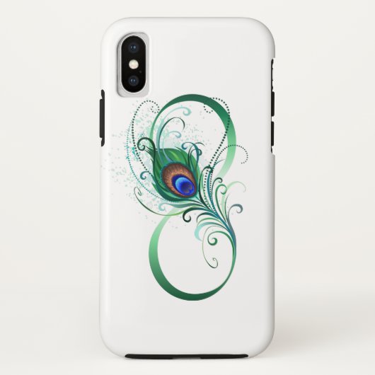 Infinity Symbol with Peacock Feather Case-Mate iPhone Hülle (Rückseite)