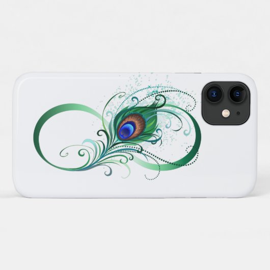 Infinity Symbol with Peacock Feather Case-Mate iPhone Hülle (Rückseite (Horizontal))
