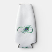Infinity Symbol with Peacock Feather Flaschenkühler (Vorderseite)