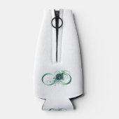 Infinity Symbol with Peacock Feather Flaschenkühler (Rückseite)