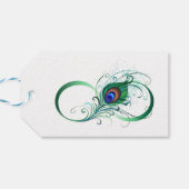 Infinity Symbol with Peacock Feather Geschenkanhänger (Rückseite Horizontal)