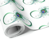 Infinity Symbol with Peacock Feather Geschenkpapier (Rolleneckpunkt)