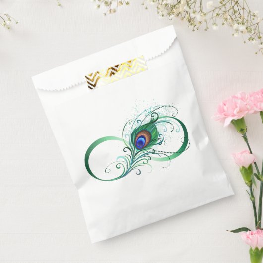 Infinity Symbol with Peacock Feather Geschenktütchen (Versiegelt)