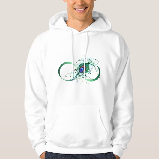Infinity Symbol with Peacock Feather Hoodie (Vorderseite)