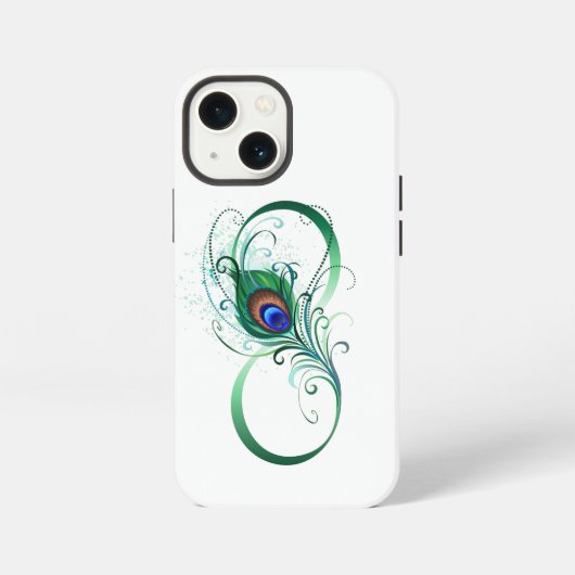Infinity Symbol with Peacock Feather iPhone Hülle (Rückseite)