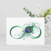 Infinity Symbol with Peacock Feather Menükarte (Stehend Vorderseite)