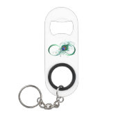 Infinity Symbol with Peacock Feather Mini Flaschenöffner (Vorderseite)