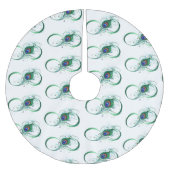 Infinity Symbol with Peacock Feather Polyester Weihnachtsbaumdecke (Vorderseite)