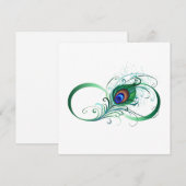 Infinity Symbol with Peacock Feather Save The Date (Vorne/Hinten)