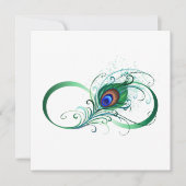 Infinity Symbol with Peacock Feather Save The Date (Vorderseite)