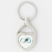 Infinity Symbol with Peacock Feather Schlüsselanhänger (Vorderseite)