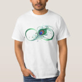 Infinity Symbol with Peacock Feather T-Shirt (Vorderseite)