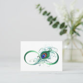 Infinity Symbol with Peacock Feather Terminkarte (Stehend Vorderseite)