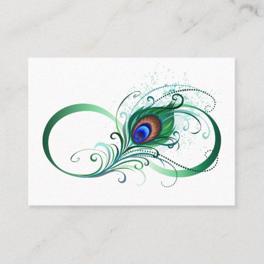 Infinity Symbol with Peacock Feather Treuekarte (Vorderseite)