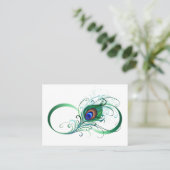 Infinity Symbol with Peacock Feather Treuekarte (Stehend Vorderseite)