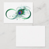 Infinity Symbol with Peacock Feather Treuekarte (Vorne/Hinten)