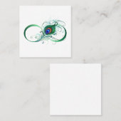 Infinity Symbol with Peacock Feather Treuekarte (Vorne/Hinten)