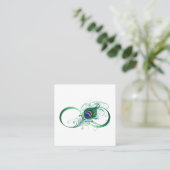 Infinity Symbol with Peacock Feather Treuekarte (Stehend Vorderseite)