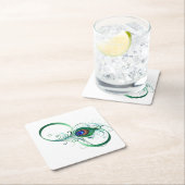 Infinity Symbol with Peacock Feather Untersetzer (Vor Ort)