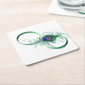 Infinity Symbol with Peacock Feather Untersetzer (angewinkelt)