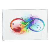 Infinity Symbol with Rainbow Feather Kissenbezug (Vorderseite-Rechts)