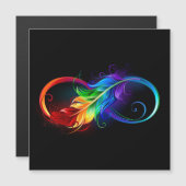 Infinity Symbol with Rainbow Feather Magneteinladung (Vorne/Hinten)
