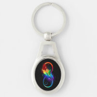Infinity Symbol with Rainbow Feather
