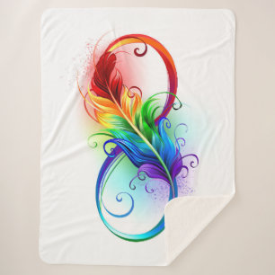 Infinity Symbol with Rainbow Feather Sherpadecke