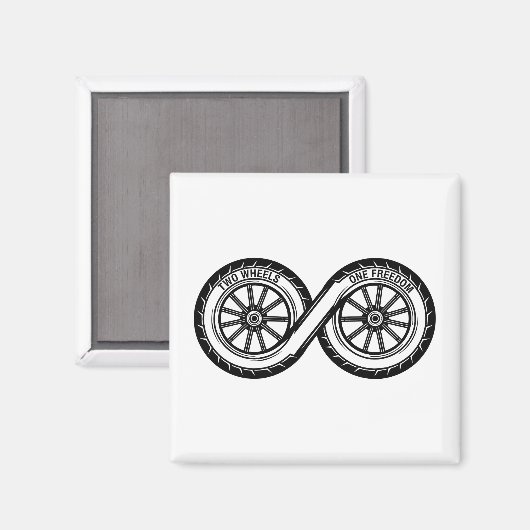 Infinity Two Wheels Freedom Magnet (Vorderseite/Rückseite)